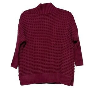 French Connection Bobble Knit Burgundy Sweater Women Size Small Preppy Soft Girl